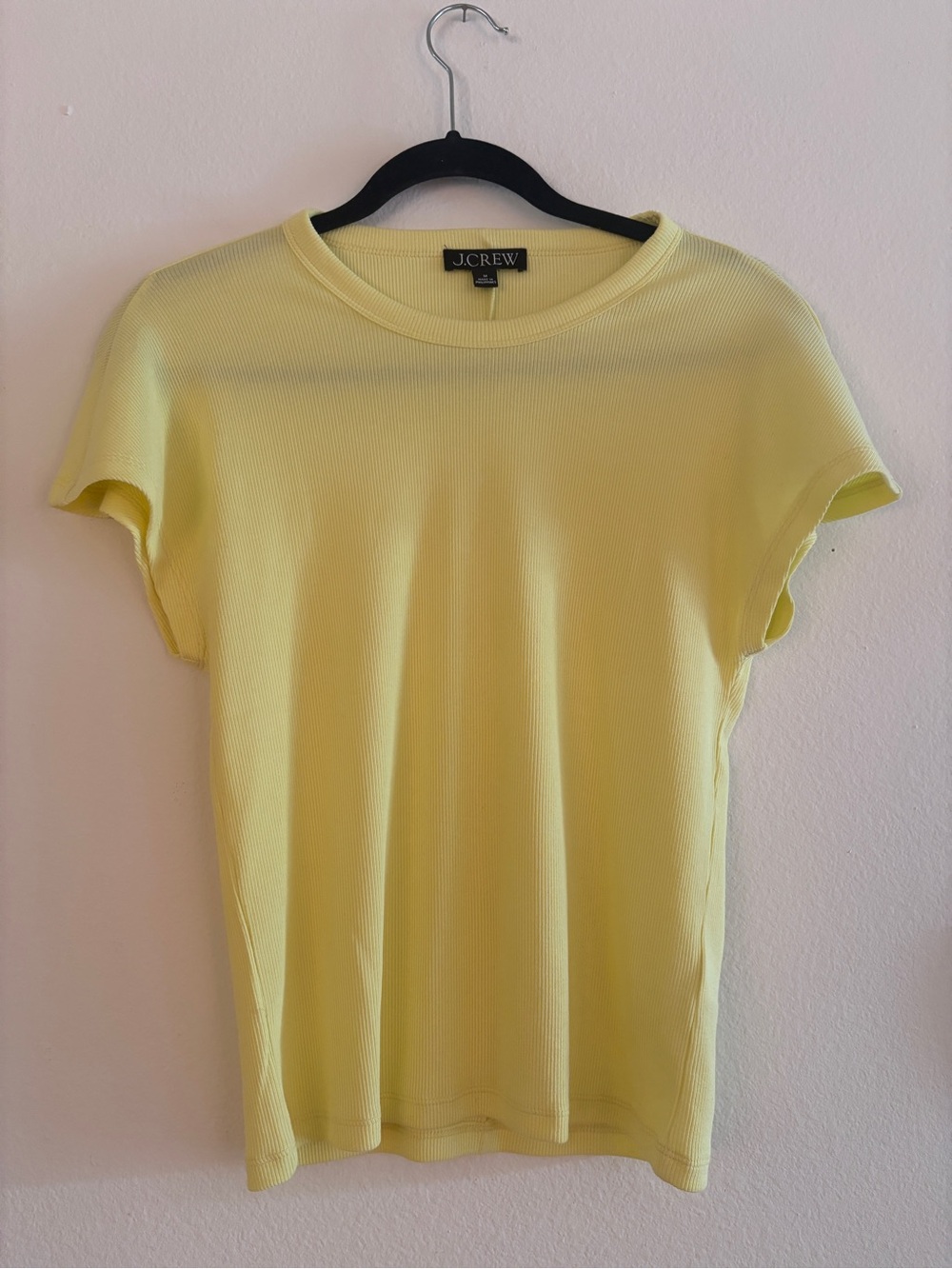 J.Crew Yellow Short Sleeve Ribbed Crewneck Tee purchased new June 2026